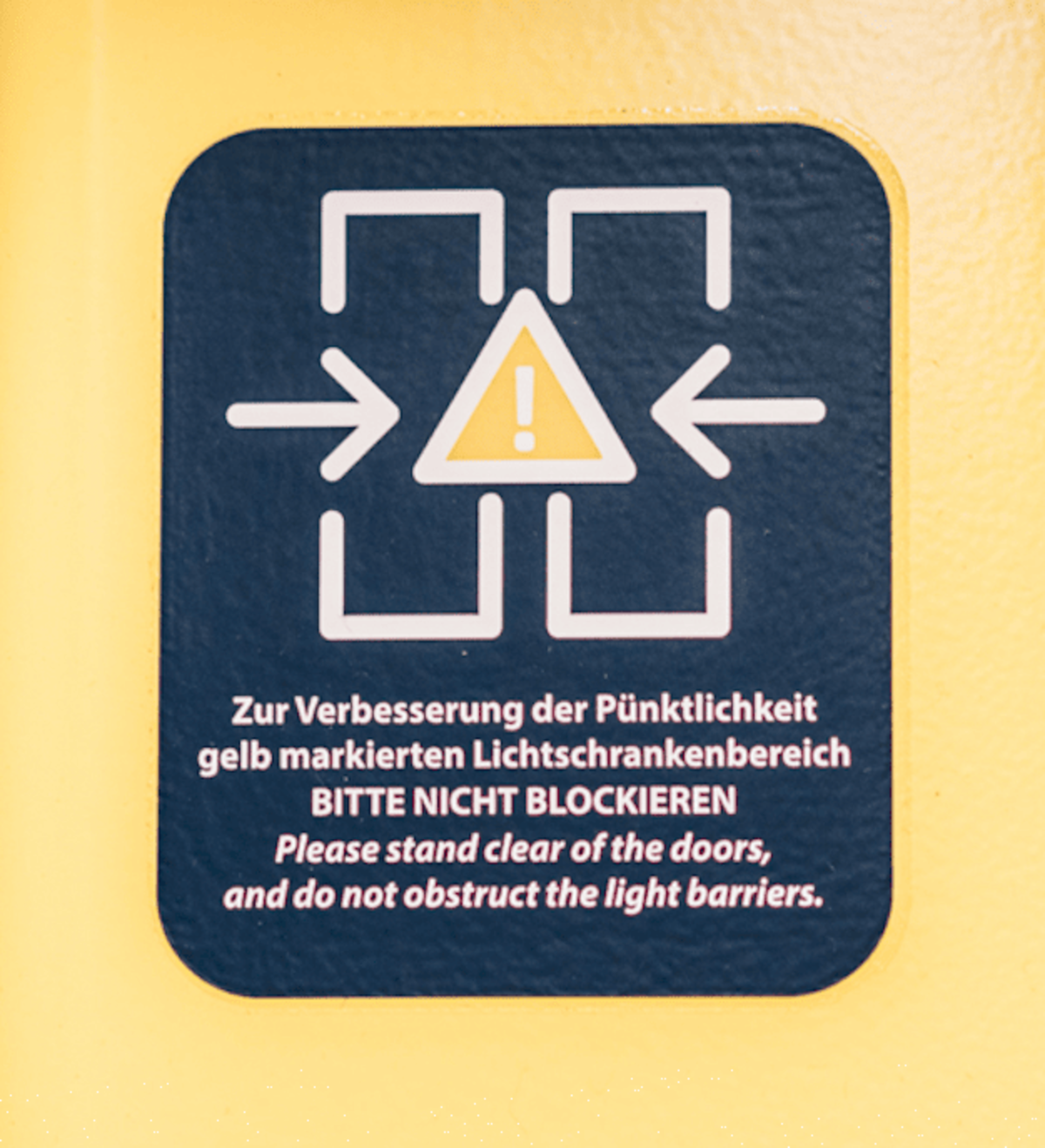 Piktogramm S-Bahn München: Blockierung Lichtschrankenbereich